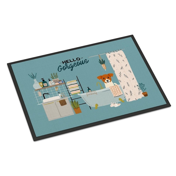 Carolines Treasures 18 x 27 in. Jack Russell Terrier in Bathtub Indoor or Outdoor Mat CK7530MAT - main